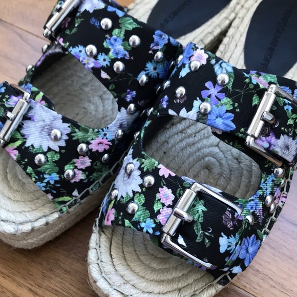 💕x2HP💕Rebecca Minkoff platform Espadrille floral print sandals - Picture 6 of 8